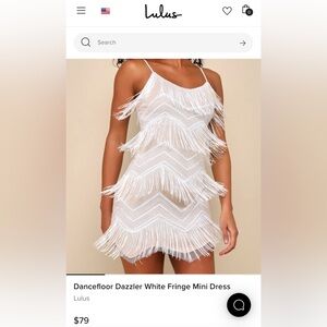 Lulu's Cream Sequin Zigzag Dress